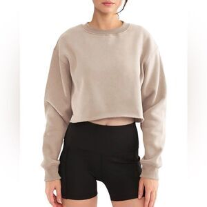 Amazhiyu Women' s Fleece Pullover Cropped Sweatshirt Size Medium